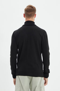 TRENDYOL MAN Siyah Slim Fit Dar Kesim Tam Bal?kc? Yaka Basic Kazak TMNAW21KZ0755 - Trendyolmilla фото 9
