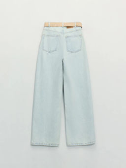 Джинсы широкие с ремнём с высокой посадкой ZR2604092334-100 / Zarina