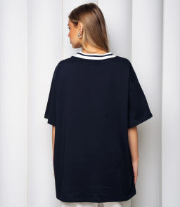 Футболка #КТ1715, тёмно-синий - Dommod фото 3