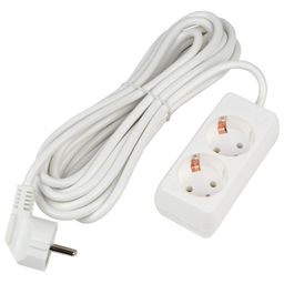 S-GCU2-5 WHITE Удлинитель серии Ultra, шнур 5м., 2 гнезда, 16A, с/з. Белый. TM Uniel