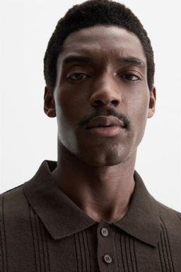 RIBBED KNIT POLO SHIRT - Zara фото 22