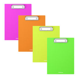 Цена за 4 шт. Планшет пластиковый ErichKrause Matt Neon, A5, ассорти (в пакете по 4 шт.)