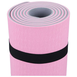 Коврик для фитнеса и йоги ONLYTOP, 183×61×0.6 см, цвет серый/розовый