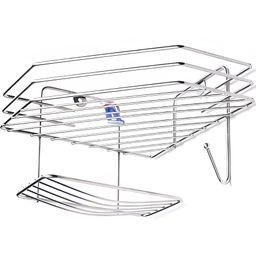 _Полка угловая 1 секционная с мыльницей (20*20*15,5см) хром, арт. АЛТ 171С - Полимербыт фото 2