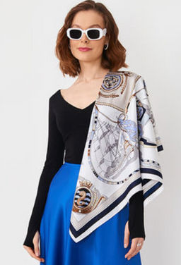 Большой, мягкий, тонкий и очень нежный двусторонний платок с рисунком. - Tantino фото 22