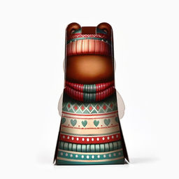 Цена за 5 шт. Коробка новогодняя складная с окном Мишка, 6?12?3.5 см