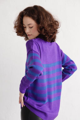 10082 Джемпер фиолетовый в полоску - Martichelli фото 5