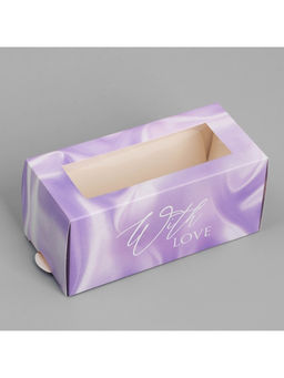 Цена за 5 шт. Коробка для макарун, кондитерская упаковка «Шёлк», 12×5.5×5.5 см