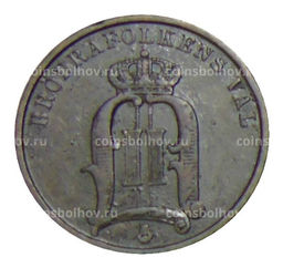 Монета 2 эре 1896 года Швеция