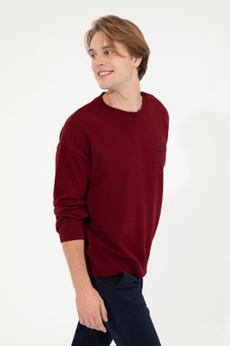 U. S. Polo Assn Мужской бордовый трикотаж с круглым вырезом