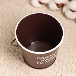 Цена за 2 шт. Кашпо - ведёрко Original Sweet Flowers, 600 мл, металл, коричневое - Take it easy фото 5