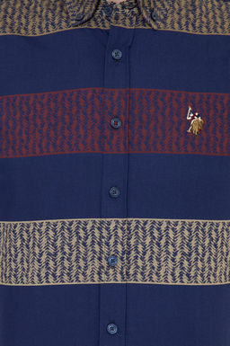 Мужская темно-синяя рубашка с длинным рукавом - U.s. polo assn фото 5