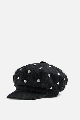 DENIM PEAKED CAP WITH STUDS X HARRY LAMBERT - Zara фото 5