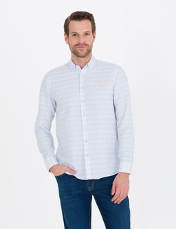 A__k Mavi Slim Fit Uzun Kollu G_mlek