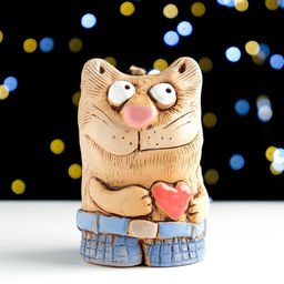 Колокольчик Котик с сердцем, керамика, микс - Simaland фото 2