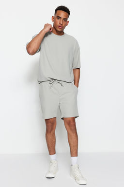 TRENDYOL MAN Basic Fume Regular/Normal Kesim Orta Boy Bagc?kl? Dokulu K?r?smaz Ottoman Sort TMNSS23SR00039 - Trendyolmilla фото 17