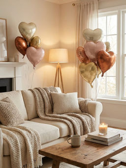 Цена за 2 шт. Воздушные шары фольгированные 17" "Сердце" цвет молочный сатин, набор 5 штук