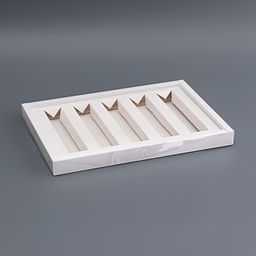 Коробка кондитерская складная для 5 мини - батончиков, белая, 27.5×20×2.3 см