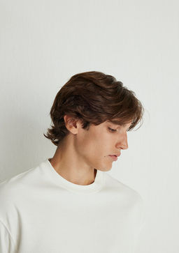 Bisiklet Yaka Beyaz Tisort - Mavi фото 2