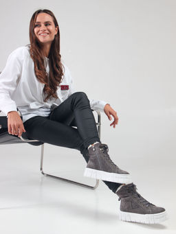 Ботинки 216.212131w. серый замок замша/Байка