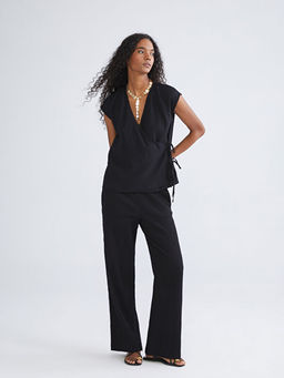 Beli Lastikli Dokulu Kad?n Pantolon