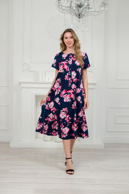 Платье женское из кулирки Кармелита яблоневый цвет - Амадэль фото 2