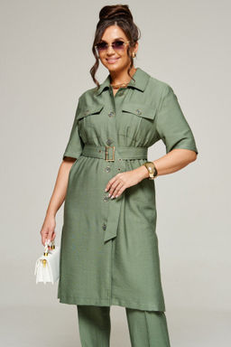 Костюм 6336 хаки, Брюки, Блуза, Топ - Beautiful and free фото 3