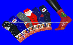 Цена за 10 пар.Термоноски женские внутри махра Новогодние арт. 3501