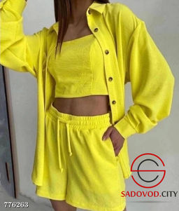 Женский костюм тройка с шортами - Zum ming фото 2