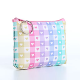 Цена за 2 шт. Кошелёк «Клетка», монетница, на молнии, МИКС