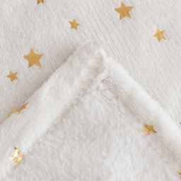 Плед «Этель. Золотые звезды», 180×200 см, корал-флис, белый