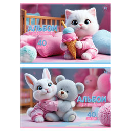 Альбом для рисования BG А4 40л. на скрепке "Друзья" (АР4ск40 62620) обложка офсет