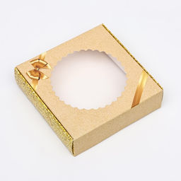 Цена за 2 шт. Коробка сборная с окном, «Золотой бант», 11.5×11.5×3 см