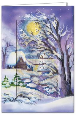 Набор для вышивания PANNA OT-1663 Открытка. Лунная ночь 7.5 х 13.5 см