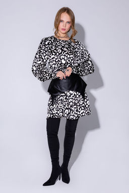 Платье Pirs 4281 Черно-белый лео  фото 5