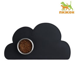Коврик силиконовый под миску Облако, 48 х 27 см, чёрный