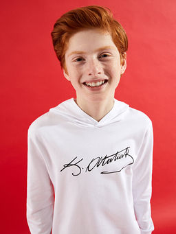 Atat?rk ?mza Bask?l? Erkek ?ocuk Sweatshirt