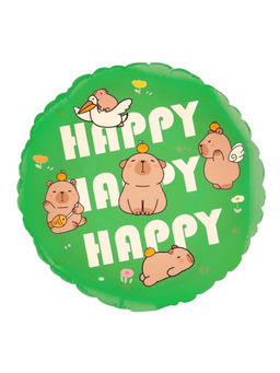 Воздушные шары фольгированные 18" «Капибары, Happy Birthday», 5 шт.