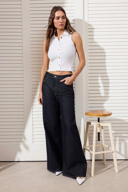 Ekru Gomlek Yaka Dokuma Garni Detayl? Fitted Triko Ince Bluz TWOSS26BZ00282 - Trendyolmilla фото 2