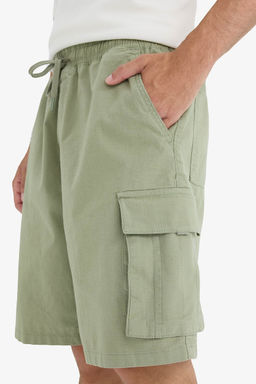 Kargo Fit Gabardin Bermuda _ort - Defacto фото 5