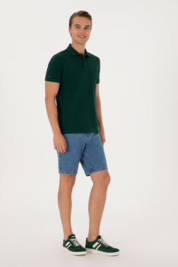 Erkek Slim Fit Polo Yaka Koyu Ye_il Basic Ti__rt Sepette S_rpriz _ndirim - U.s. polo assn фото 4