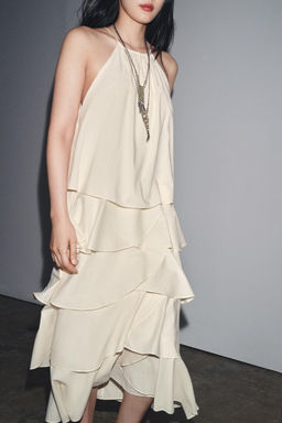 ZW COLLECTION HALTER RUFFLE DRESS - Zara фото 10