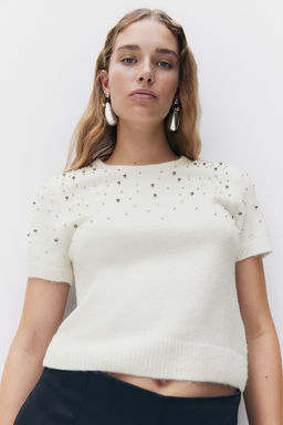 Top en punto fino con detalles decorativos - H&m фото 2