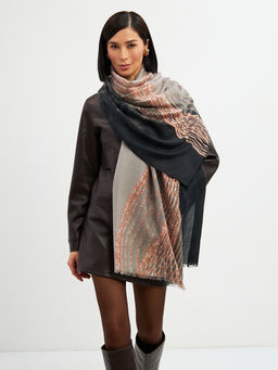 Большой, мягкий, тонкий и очень нежный двусторонний палантин с рисунком - Tantino фото 16