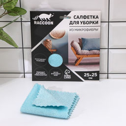 Салфетка микрофибра Raccoon Зимнее утро, 2525 см, картонный конверт