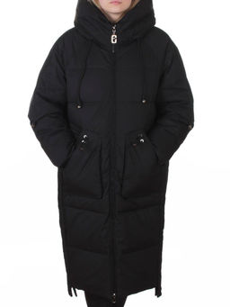 6615 BLACK Пальто зимнее женское (200 гр. холлофайбер)