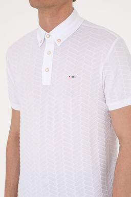 Erkek Slim Fit Polo Yaka Beyaz Dokulu Ti__rt Sepette S_rpriz _ndirim - U.s. polo assn фото 14