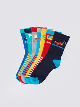 Desenli Erkek ?ocuk Soket ?orap 7li
