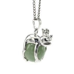 Подвеска с камнем авантюрин зеленый Царевна лягушка 17*25мм