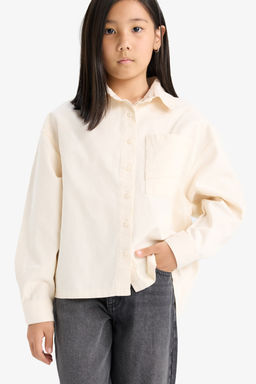 %100 Pamuk Oversize Geni_ Kal_p Gabardin Uzun Kollu G_mlek K_z _ocuk